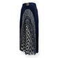 CARVEN PLEATED ABSTRACT LONG SKIRT BLUE 40 / UK12