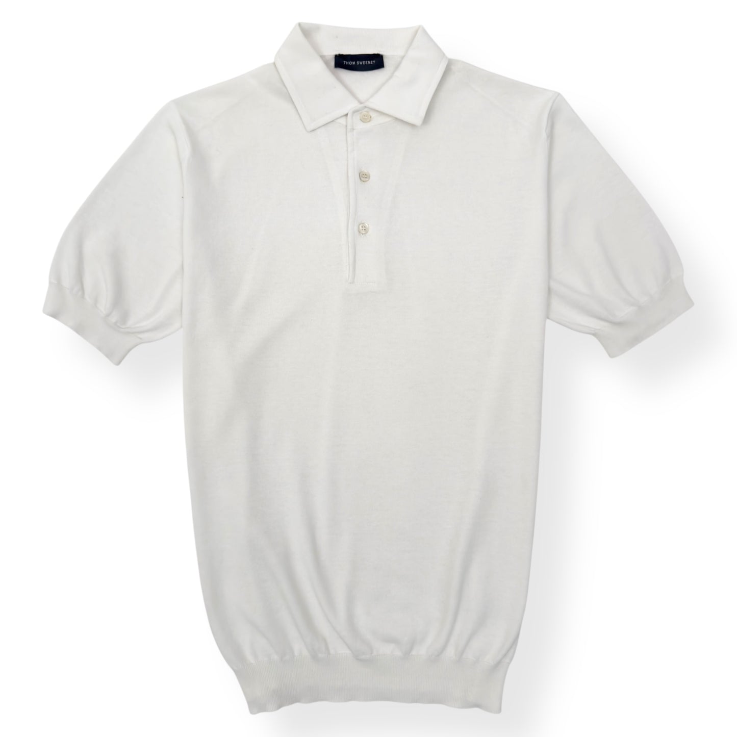 THOM SWEENEY COTTON POLO SHIRT WHITE M