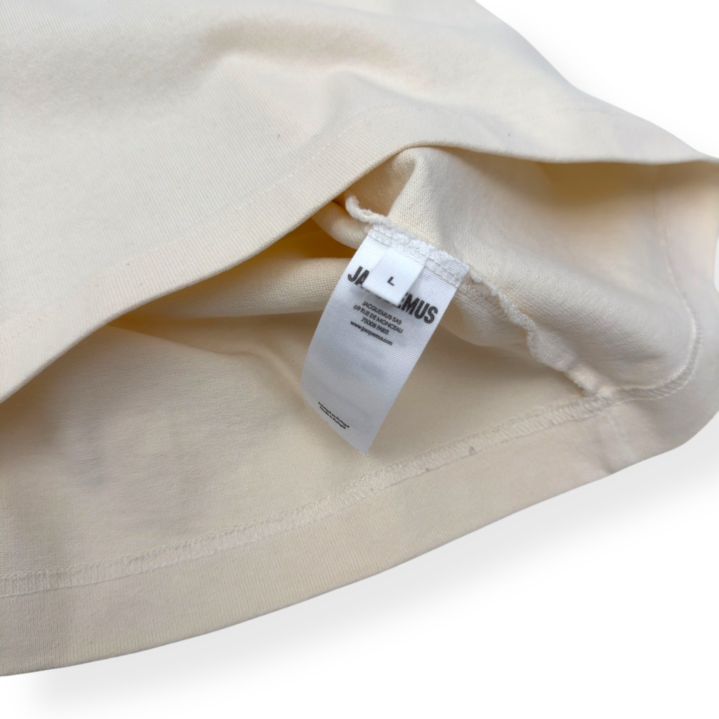 JACQUEMUS LE T-SHIRT COTTON T-SHIRT CREAM L