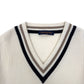 LOUIS VUITTON OVERSIZED V-NECK WOOL SWEATER WHITE S