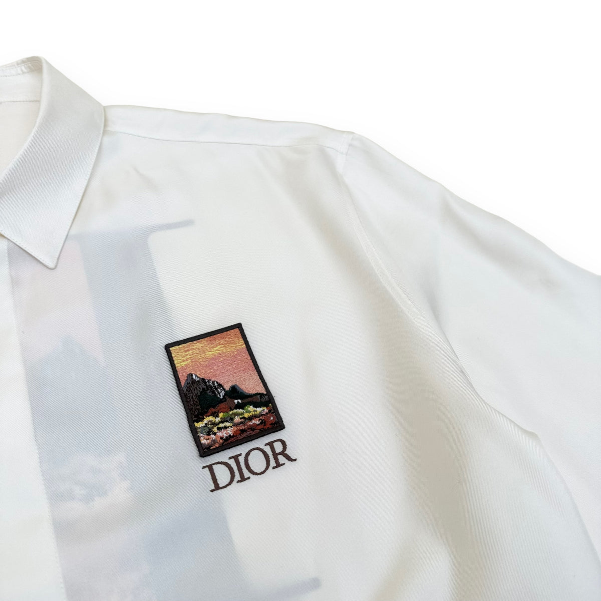 DIOR X JACK KEROUC ‘MOUNT ZION’ SILK SHIRT NATURAL L