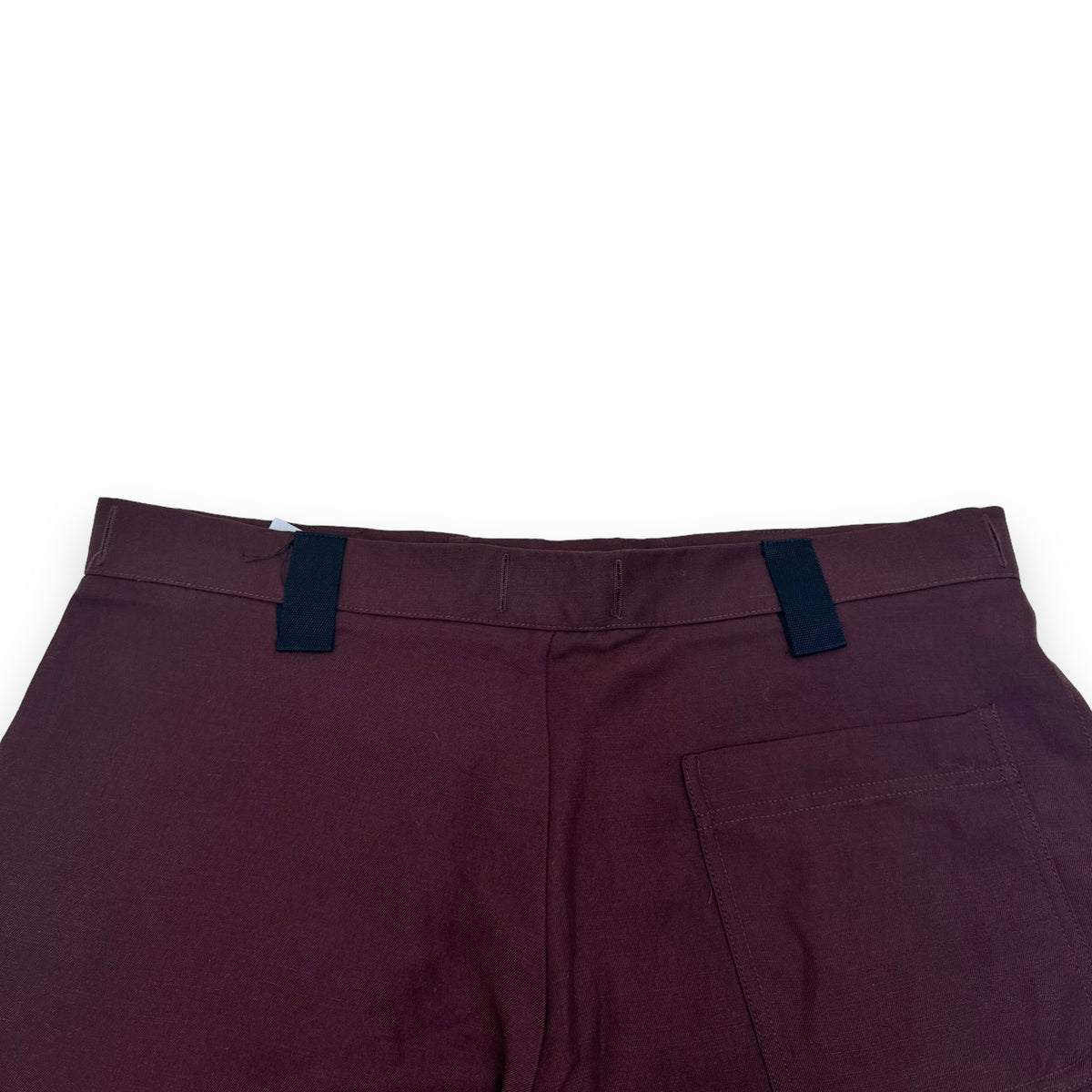 JACQUEMUS LE RAPHIA LINEN SHORTS BURGUNDY XL