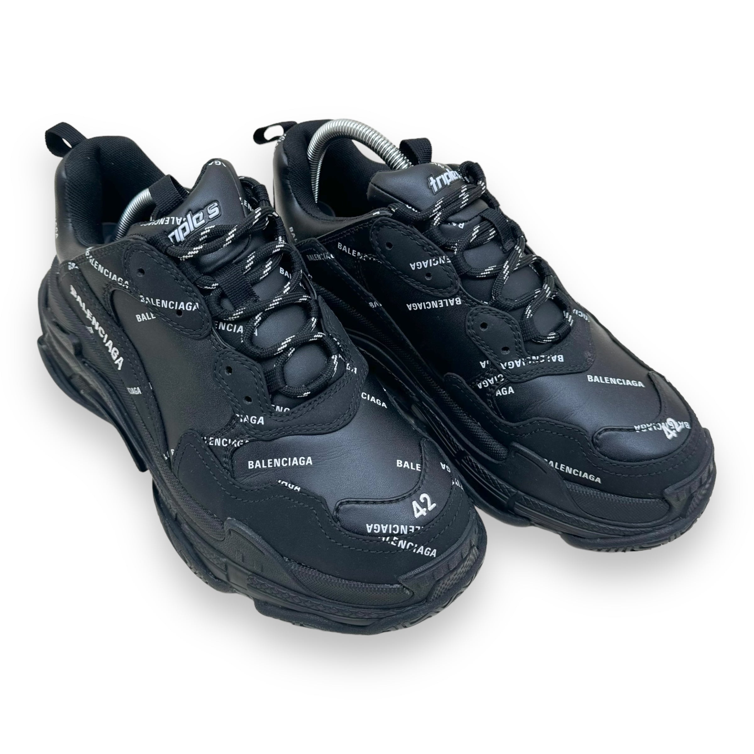 BALENCIAGA TRIPLE S ALL OVER SNEAKER BLACK UK8