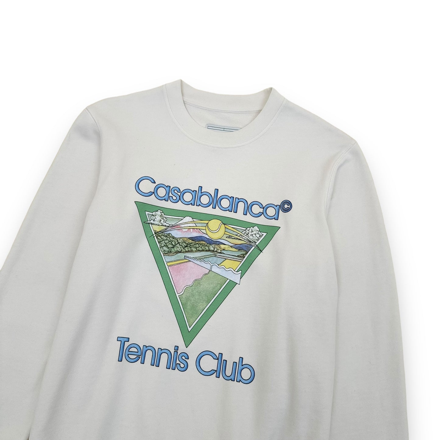 CASABLANCA TENNIS CLUB ICON GRAPHIC-PRINT SWEATSHIRT WHITE M