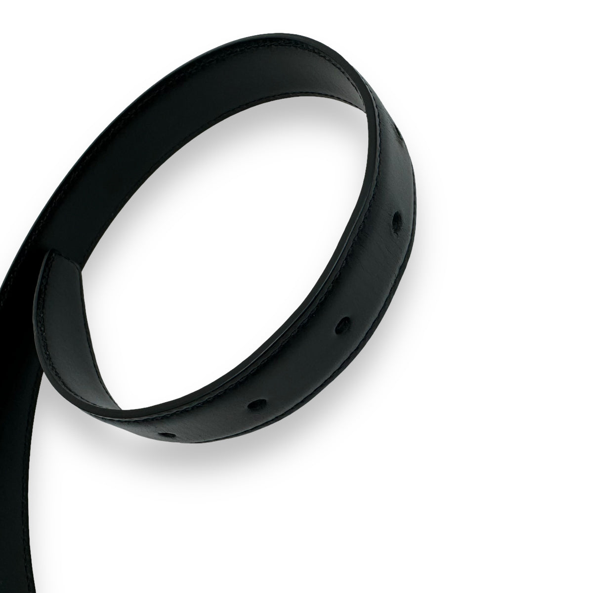 CELINE LEATHER BELT BLACK / SILVER 85