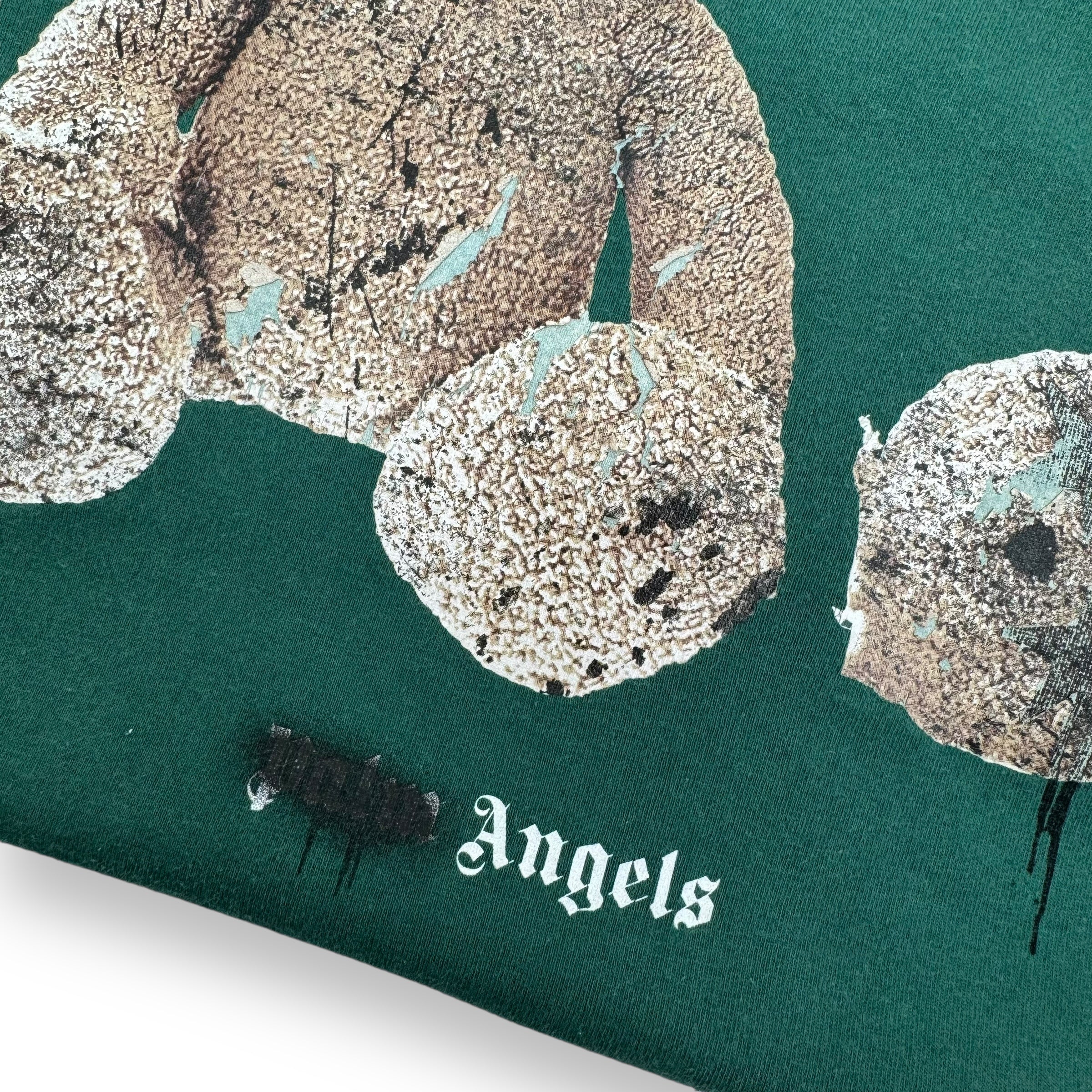 PALM ANGELS SPRAY PAINT BEAR T-SHIRT GREEN M