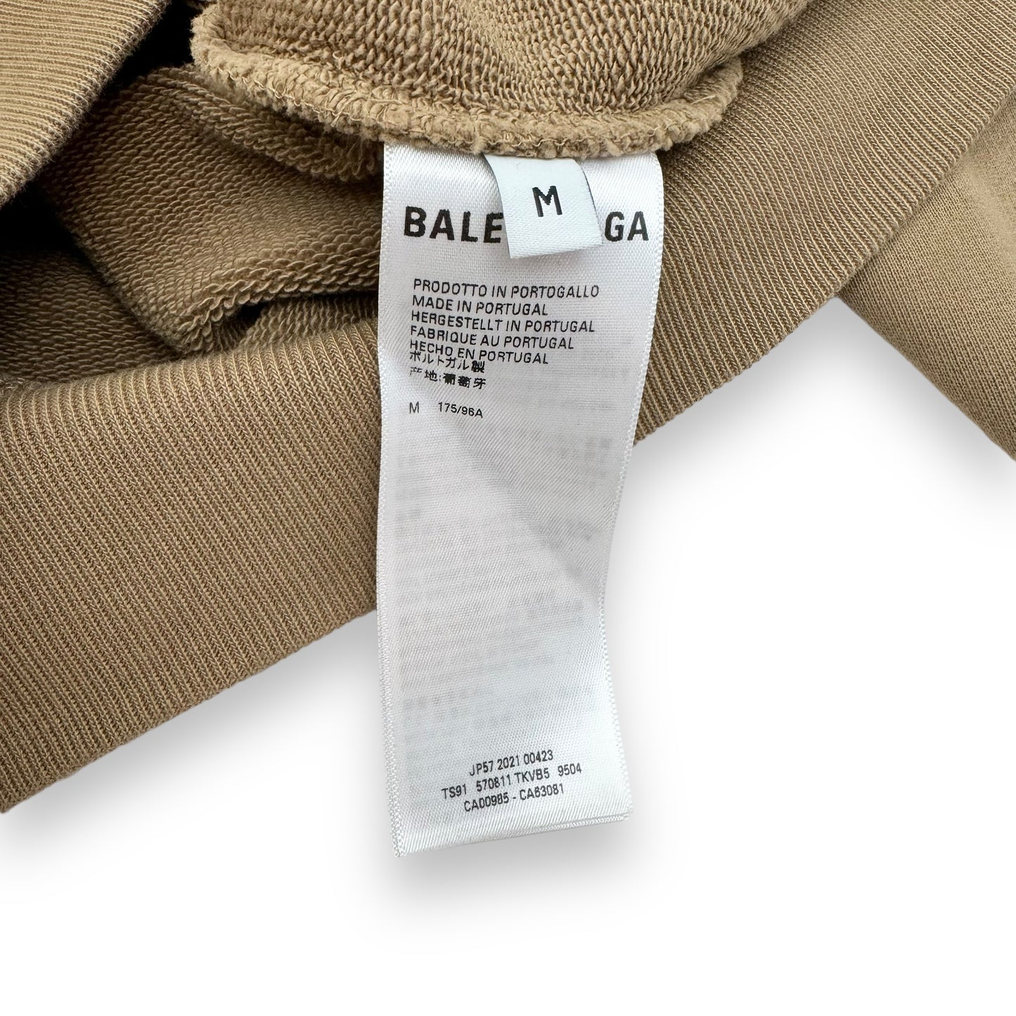 BALENCIAGA LOGO EMBROIDERED HOODIE BEIGE M