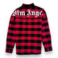 PALM ANGELS CLASSIC LOGO CHECKED OVER SHIRT BLACK / RED L