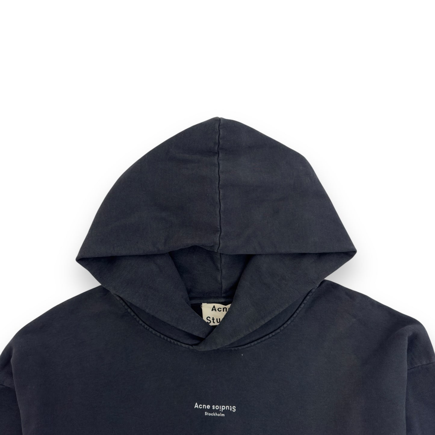 ACNE STUDIOS LOGO HOODED SWEATSHIRT GREY M