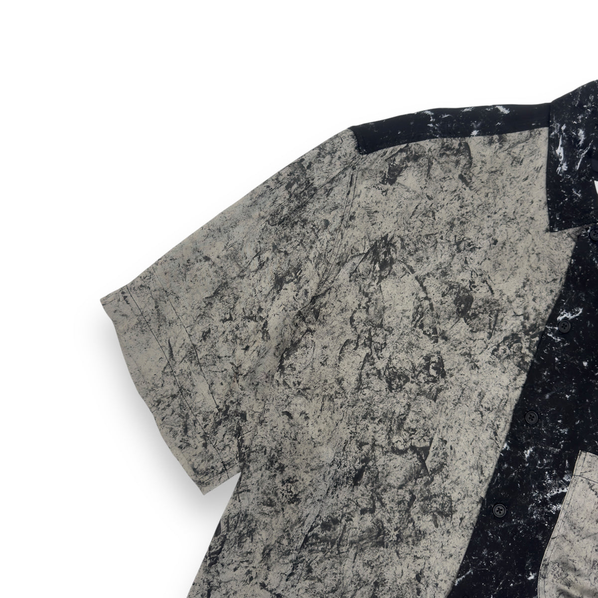 SONG FOR THE MUTE PAINT-SPLATTER SHORT SLEEVE SHIRT BLACK / GREY XL