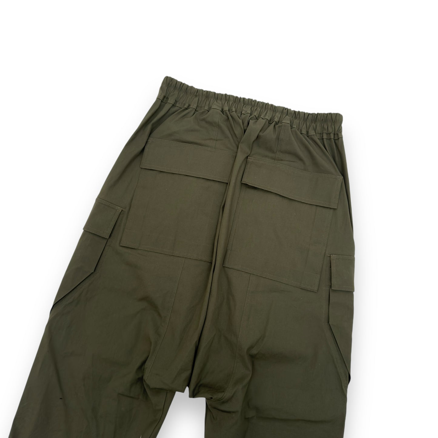 RICK OWENS GETHSEMANE FW21 DRAWSTRING CARGO PANTS GREEN M