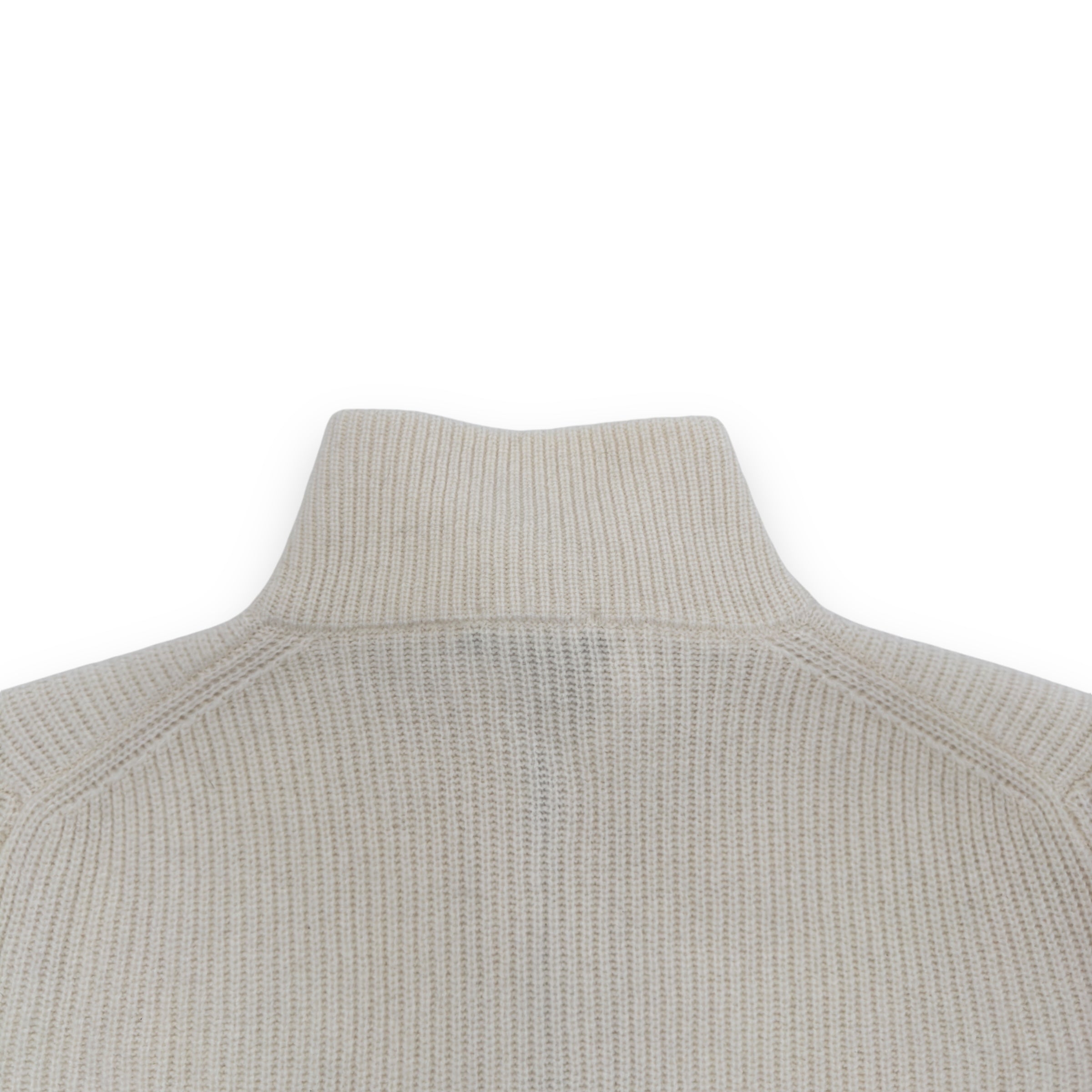 THOM SWEENEY WOOL / CASHMERE HALF-ZIP SWEATER CREAM L