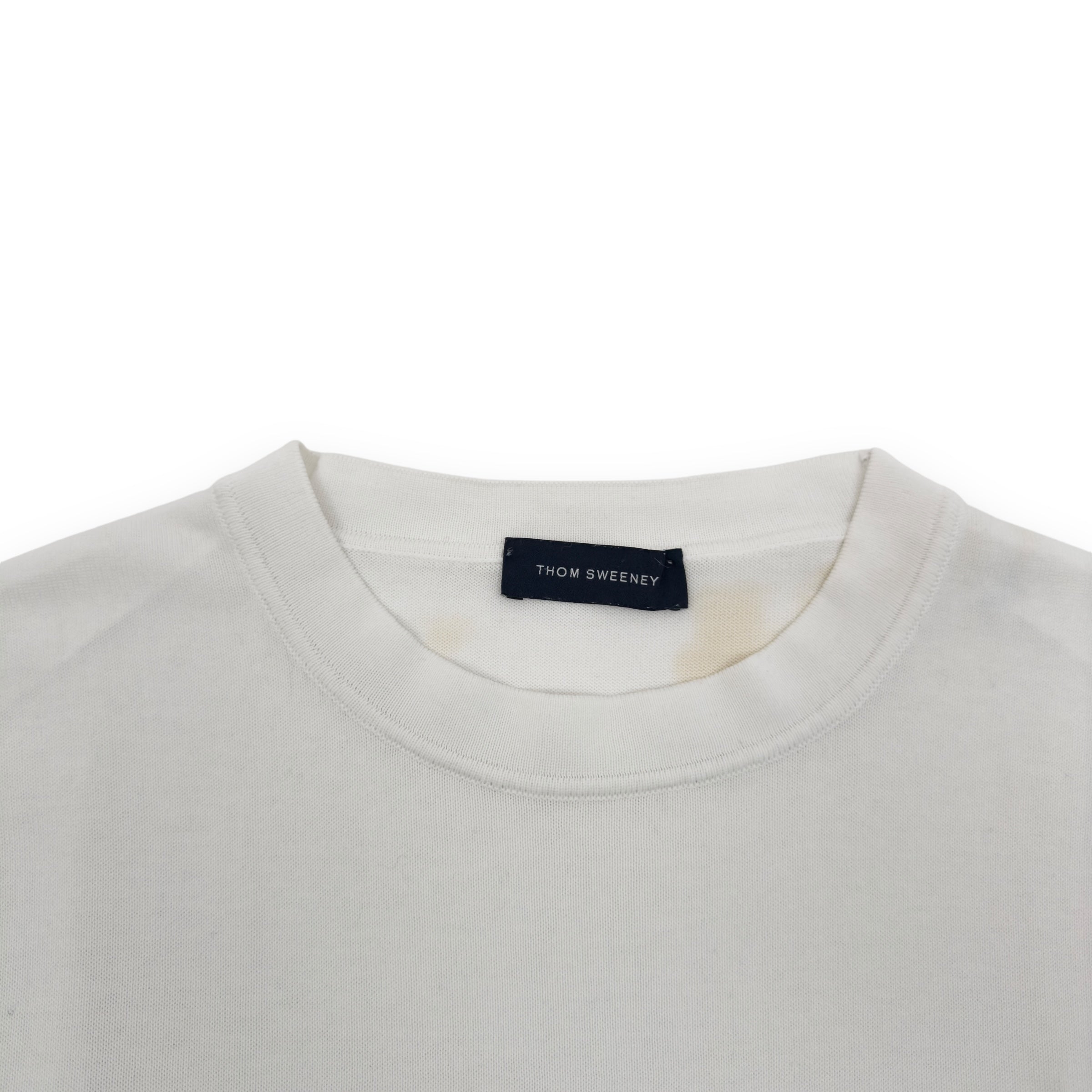 THOM SWEENEY COTTON LONG SLEEVE T-SHIRT WHITE  M
