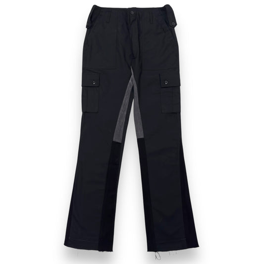 JEANIUS BAR ATELIER PANELLED TROUSERS BLACK W34”