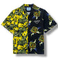 PRADA DOUBLE MATCH BOWLING SHIRT YELLOW / BLACK L