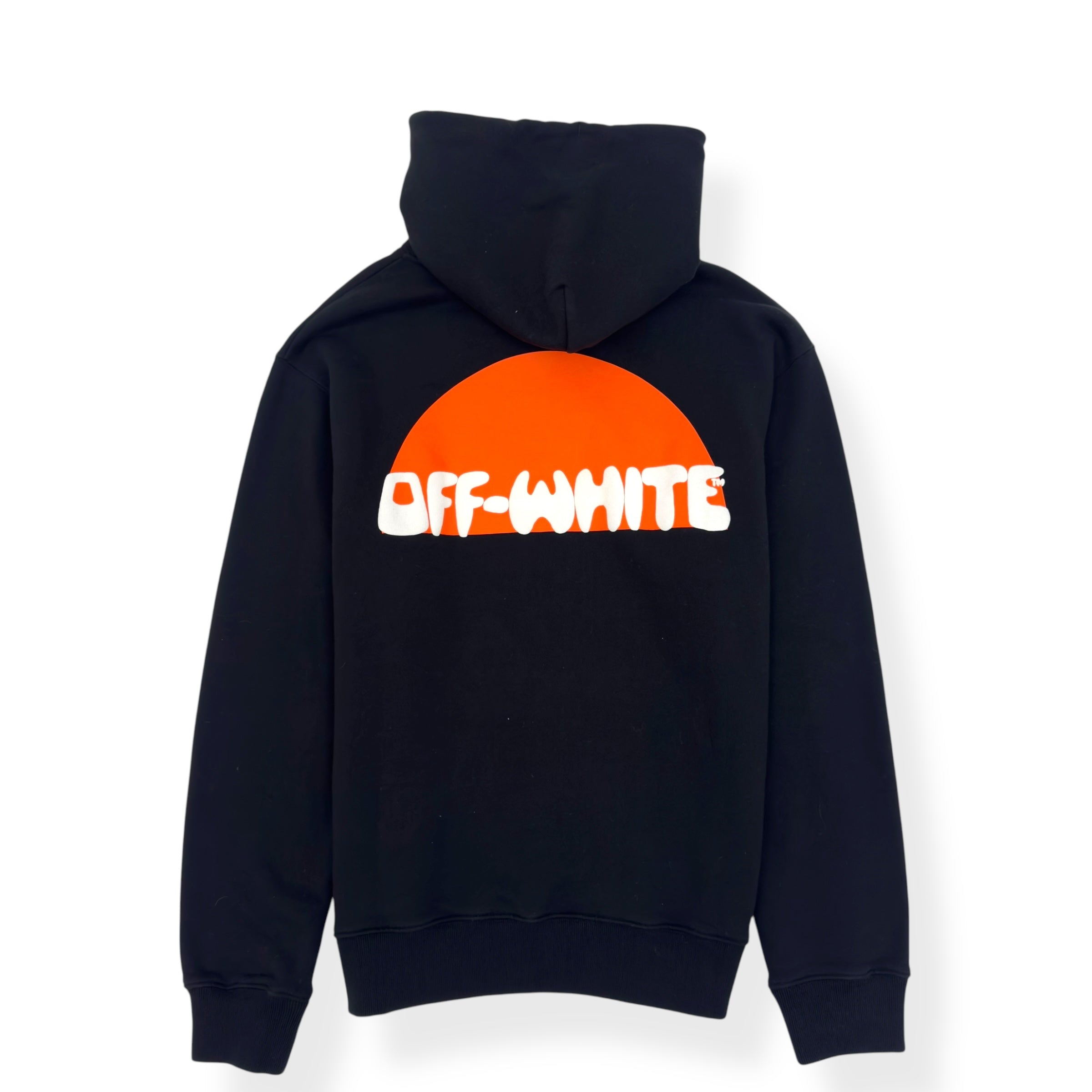 OFF-WHITE LOGO PRINT HOODIE BLACK / ORANGE M