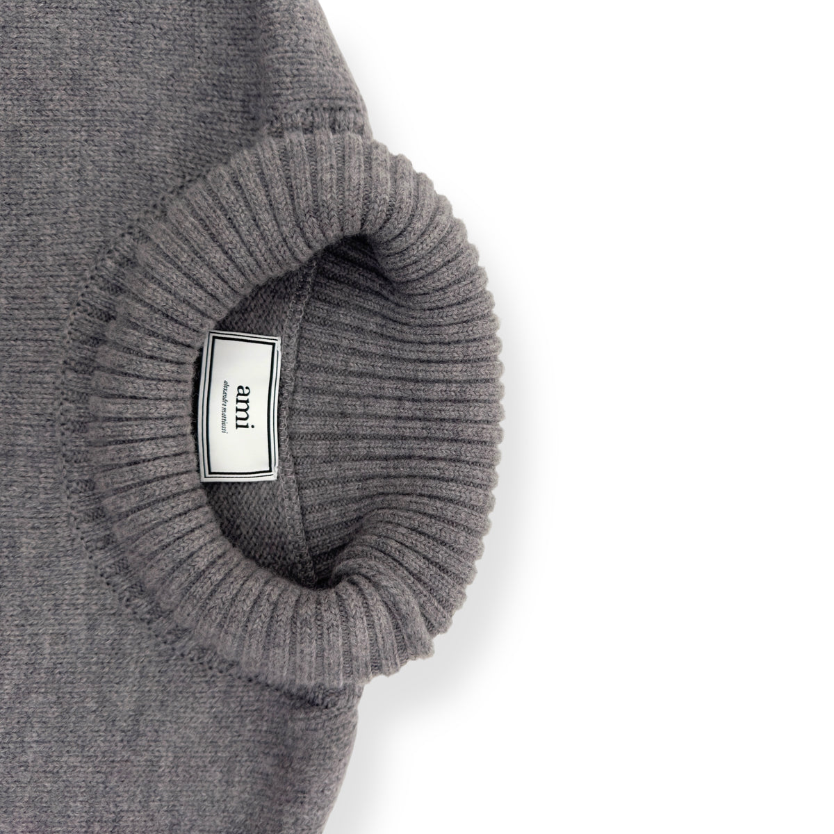 AMI PARIS AMI DE COEUR TURTLENECK SWEATER GREY / RED M