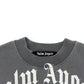 PALM ANGELS CURVED LOGO SWEATSHIRT GREY / WHITE S