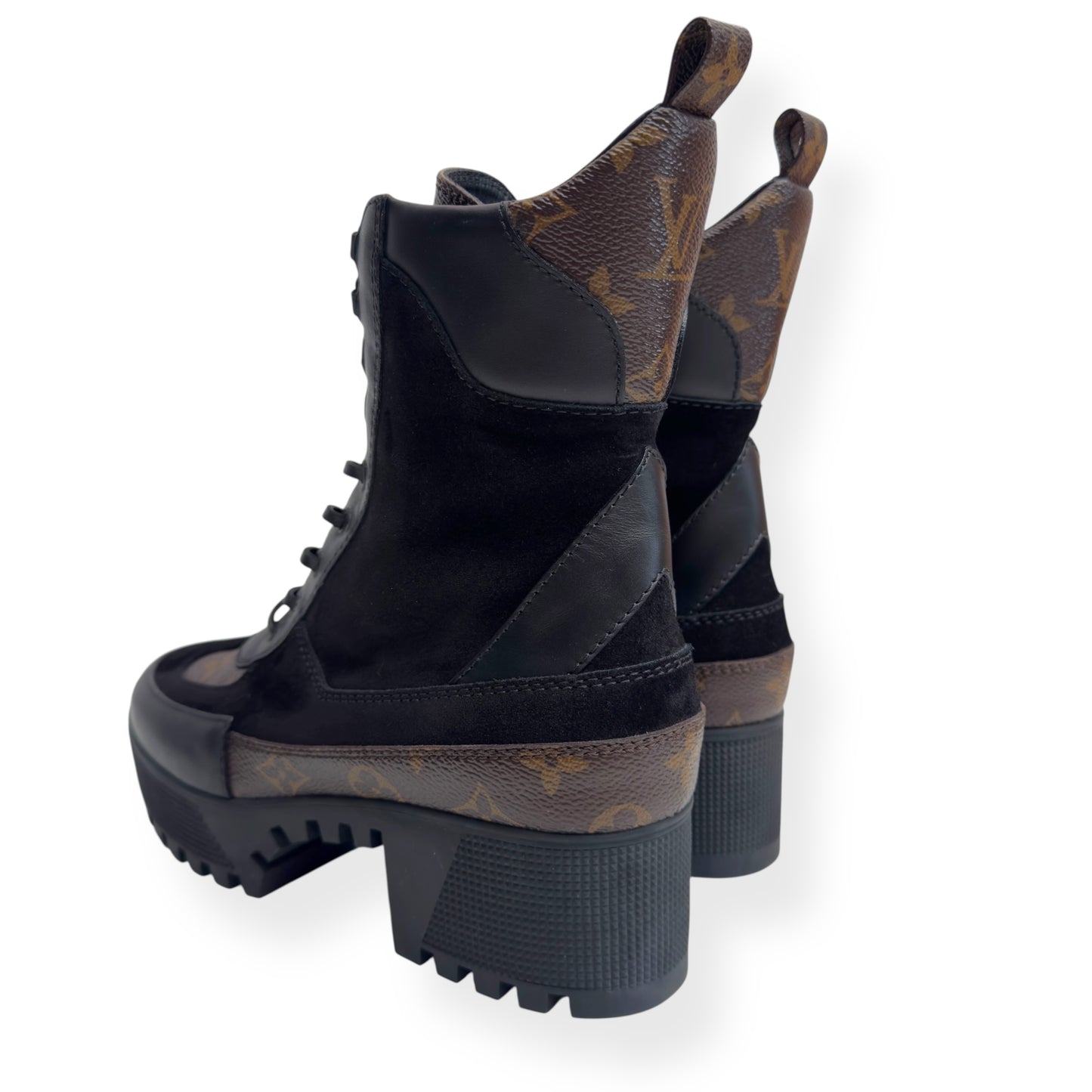 LOUIS VUITTON LAUREATE DESERT BOOTS BLACK / BROWN 38 / UK5