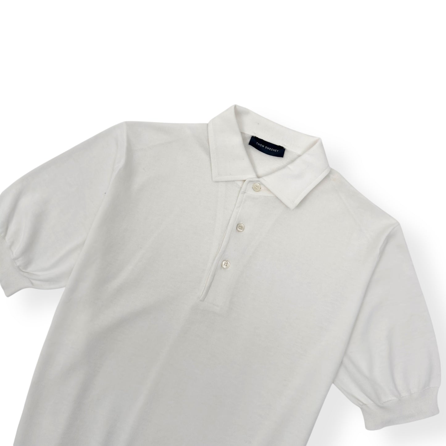 THOM SWEENEY COTTON POLO SHIRT WHITE M