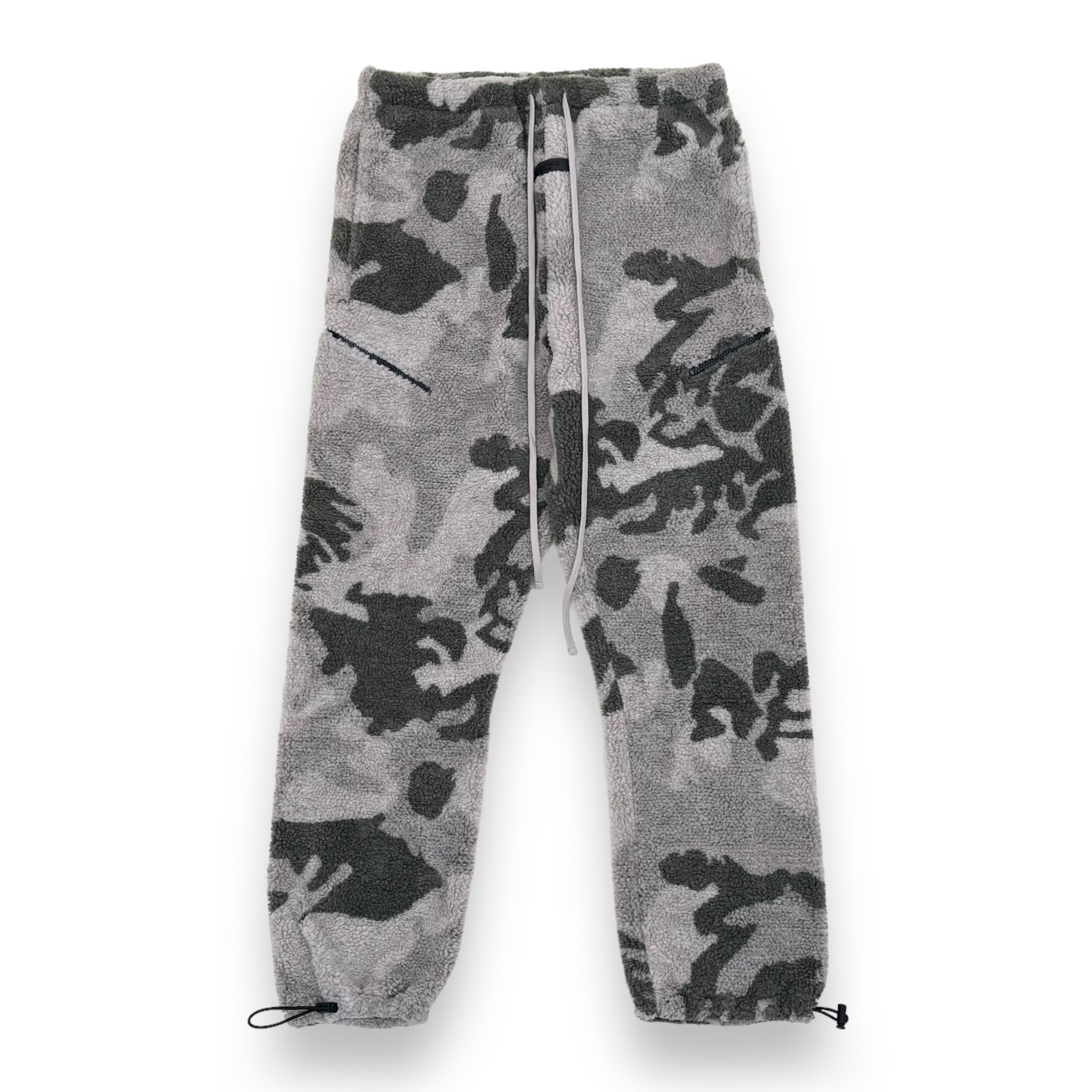ESSENTIALS FOG RELAXED FIT POLAR FLEECE BOTTOMS GREY CAMO XL