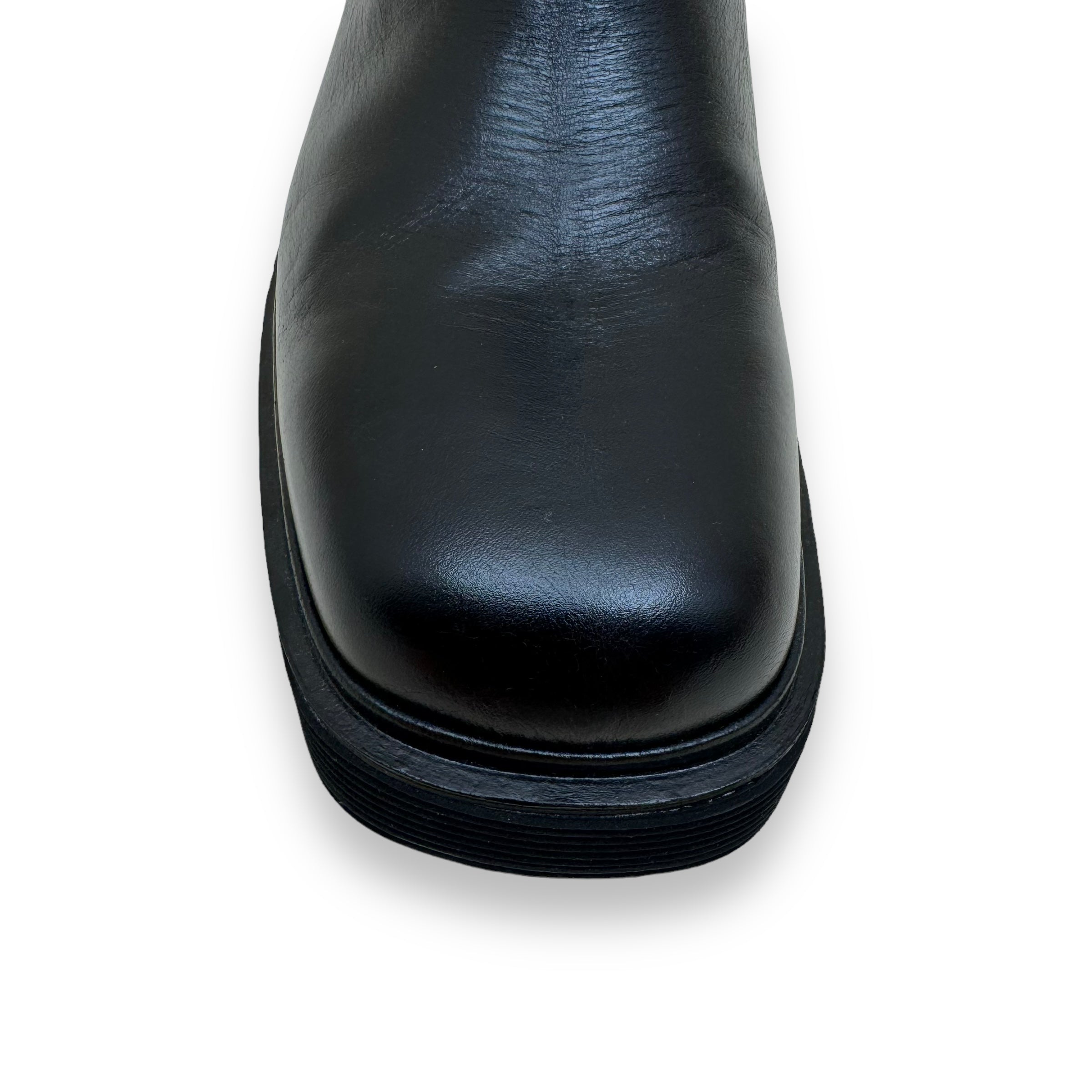 MARNI RIDGED-SOLE LEATHER ANKLE BOOTS BLACK UK11