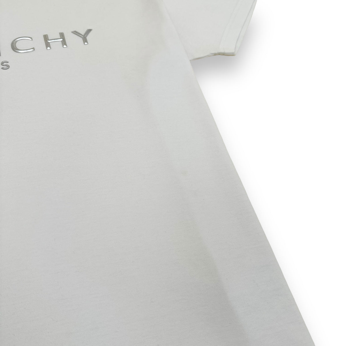 GIVENCHY LOGO T-SHIRT WHITE / SILVER L