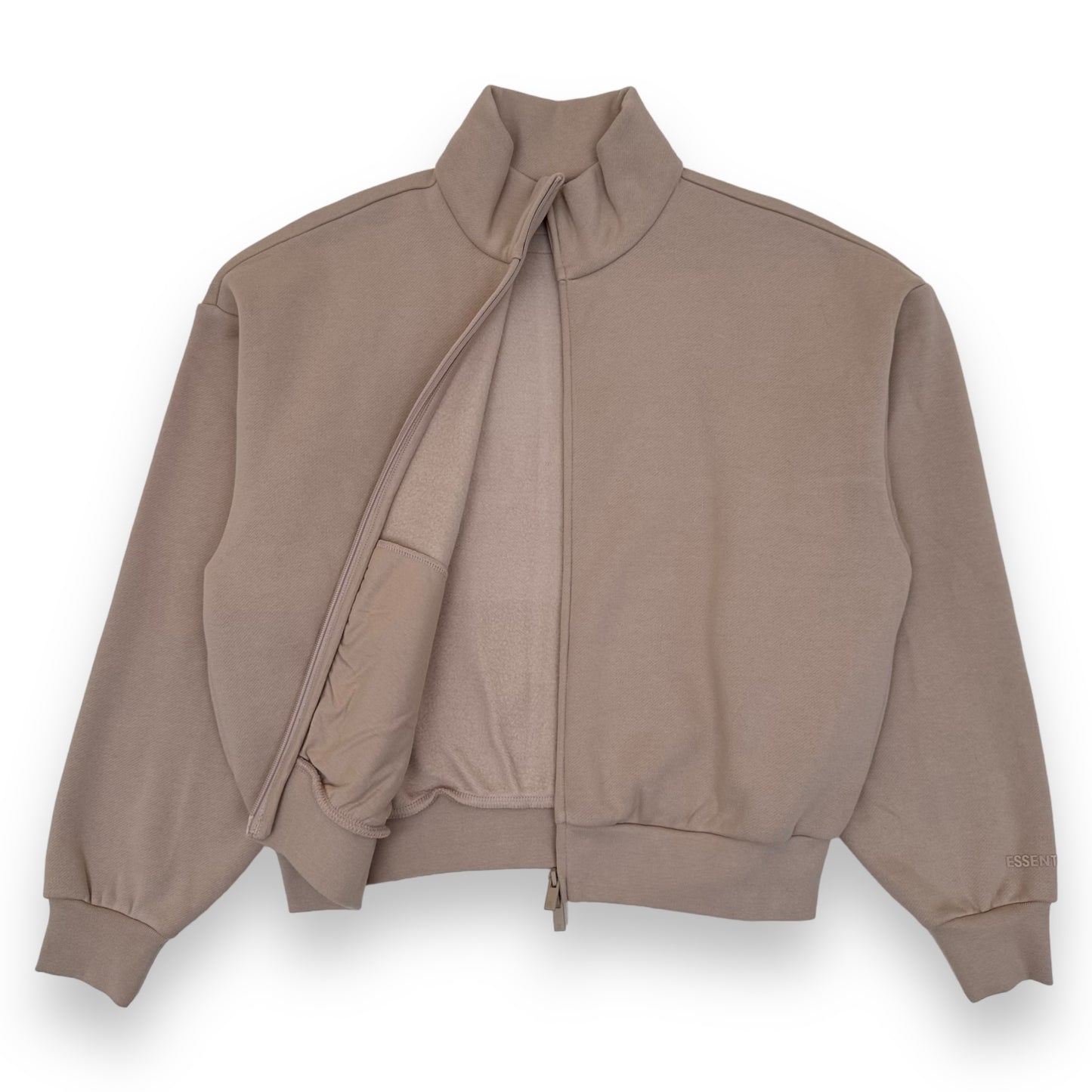 ESSENTIALS ZIP-UP FLEECE JACKET SAND UK10