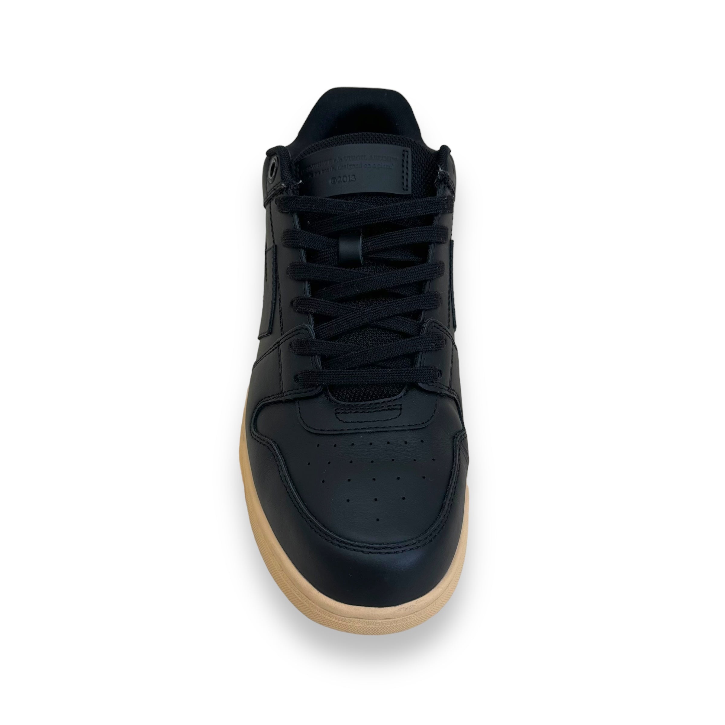 OFF-WHITE OUT OF OFFICE LEATHER LOW TOP SNEAKER BLACK UK10