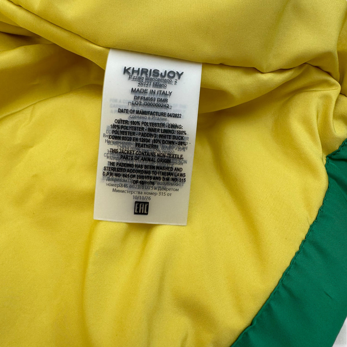 KHRISJOY PUFF KHRISMAN DAMIER SHADE DOWN PUFFER JACKET MULTICOLOURED L