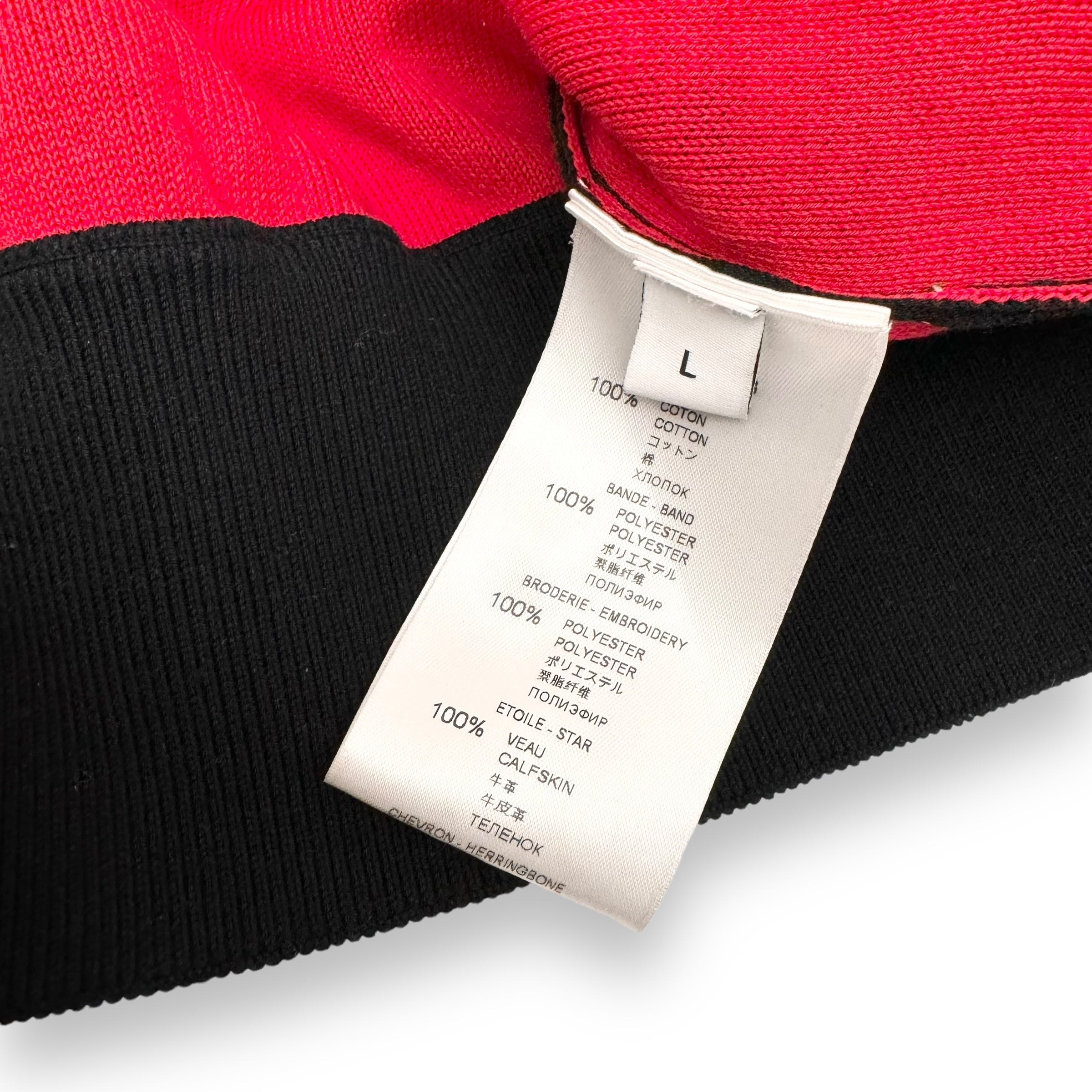 GIVENCHY KNITTED WOOL LOGO EMBROIDERED BOMBER JACKET BLACK / RED L