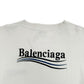 BALENCIAGA OVERSIZED EMBROIDERED LOGO T-SHIRT WHITE L