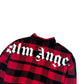 PALM ANGELS CLASSIC LOGO CHECKED OVER SHIRT BLACK / RED L