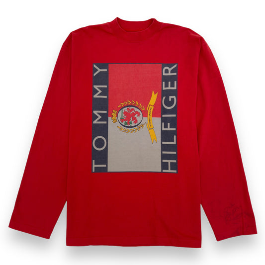 VETEMENTS SS18 TOMMY HILFIGER LONG-SLEEVE T-SHIRT RED L