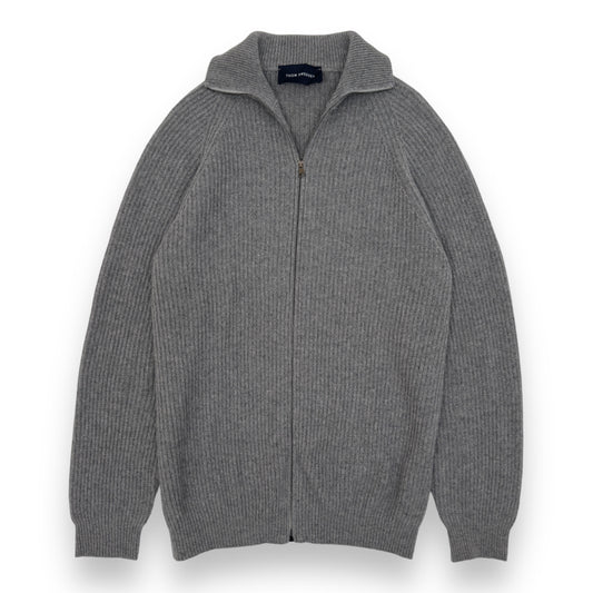 THOM SWEENEY CASHMERE ZIP-THROUGH SWEATER GREY L