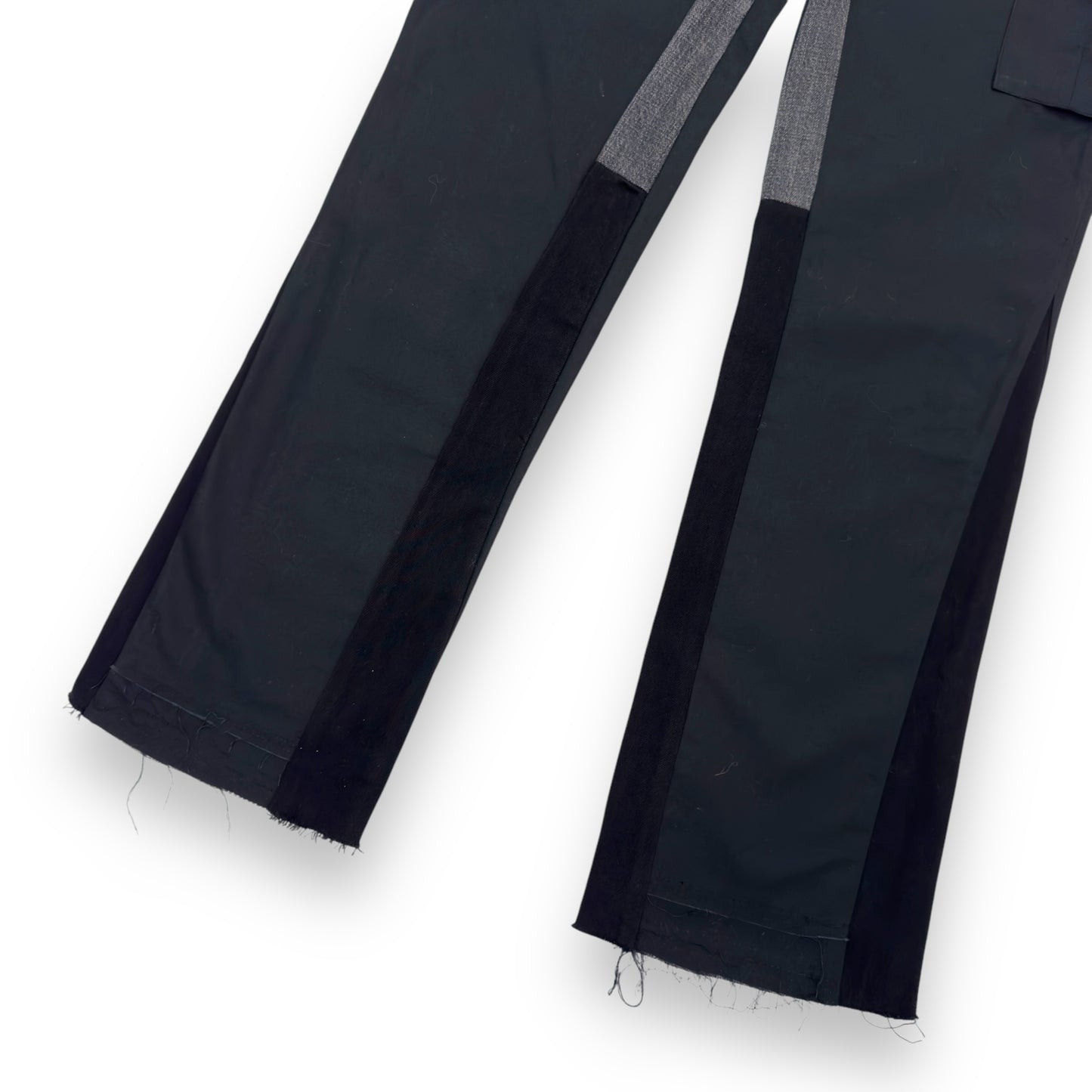 JEANIUS BAR ATELIER PANELLED TROUSERS BLACK W34”