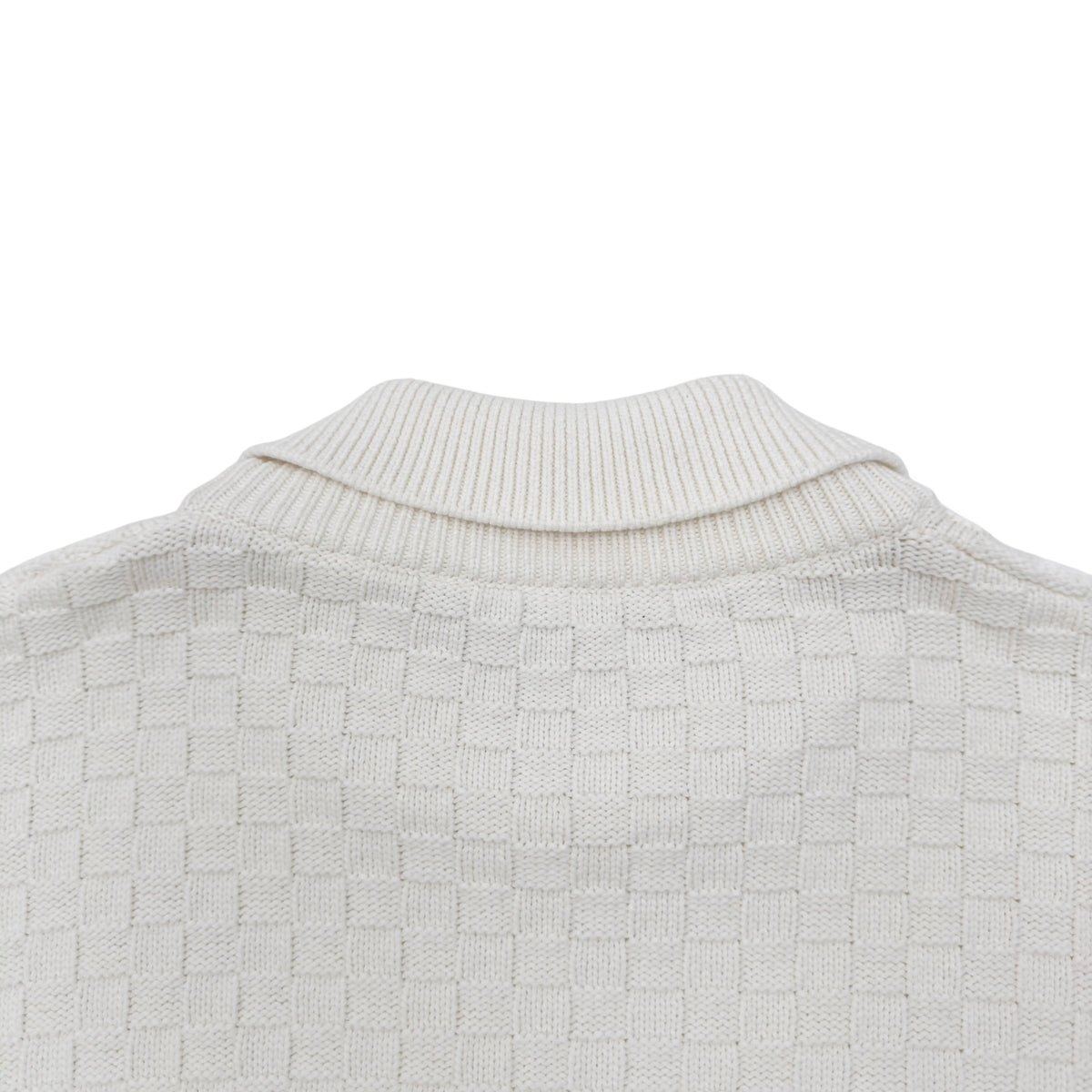 LOUIS VUITTON WOOL COLLARED DAMIER PULLOVER JUMPER WHITE XL