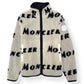 MONCLER REVERSIBLE ALL OVER LOGO FLEECE JACKET WHITE / BLACK S