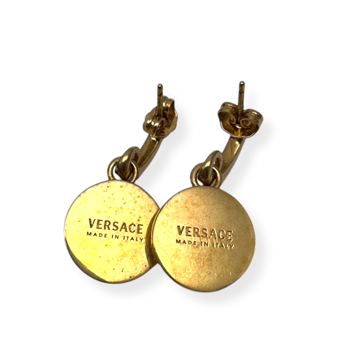 VERSACE WOMENS TRIBUTE MEDUSA STUD EARRINGS GOLD