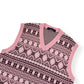 LOUIS VUITTON X TYLER THE CREATOR FAIR ISLE JACQUARD MERINO WOOL VEST LUXURY PINK XXL