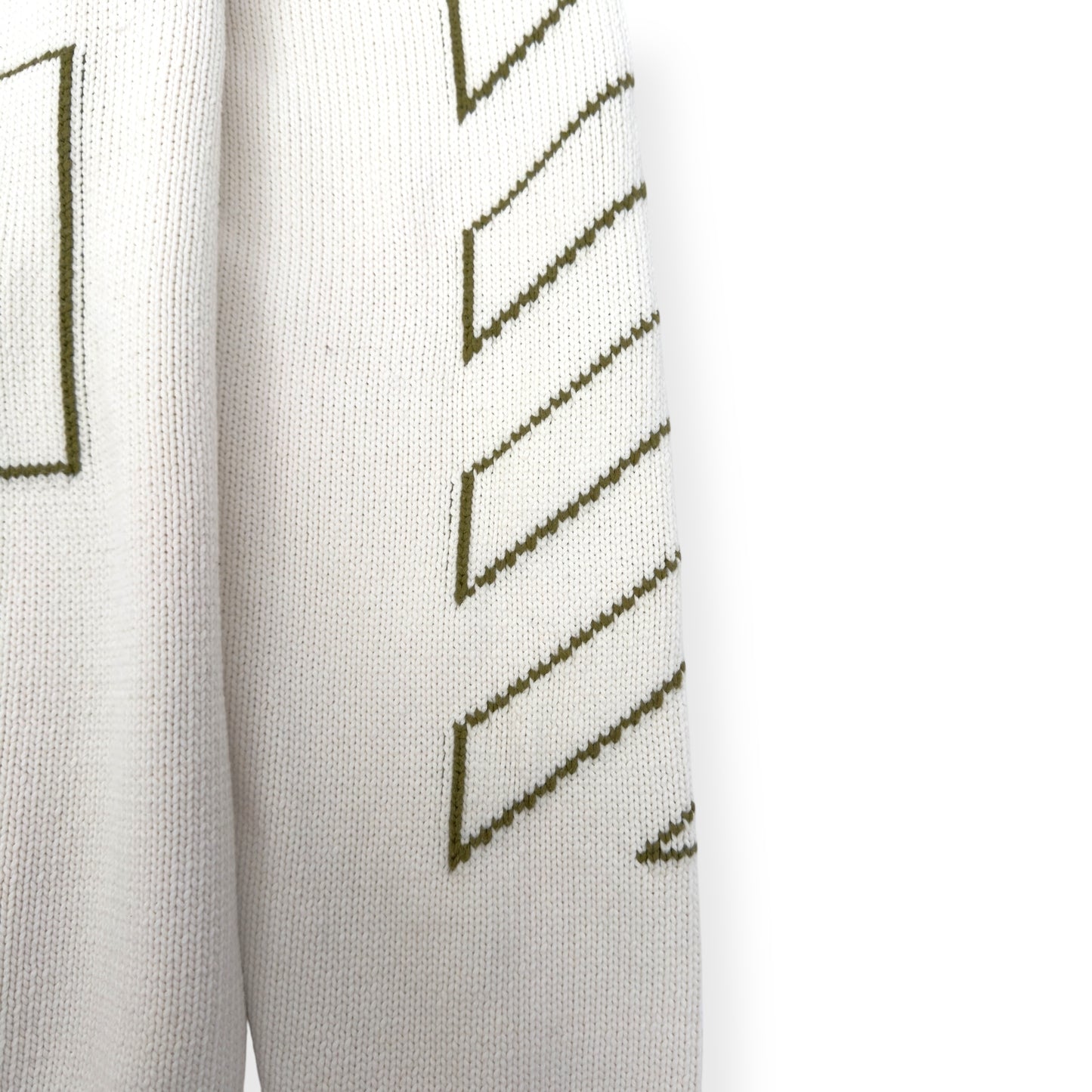 OFF-WHITE ARROW DIAG OUTLINE KNITTED SWEATER TOFU / GREEN XL