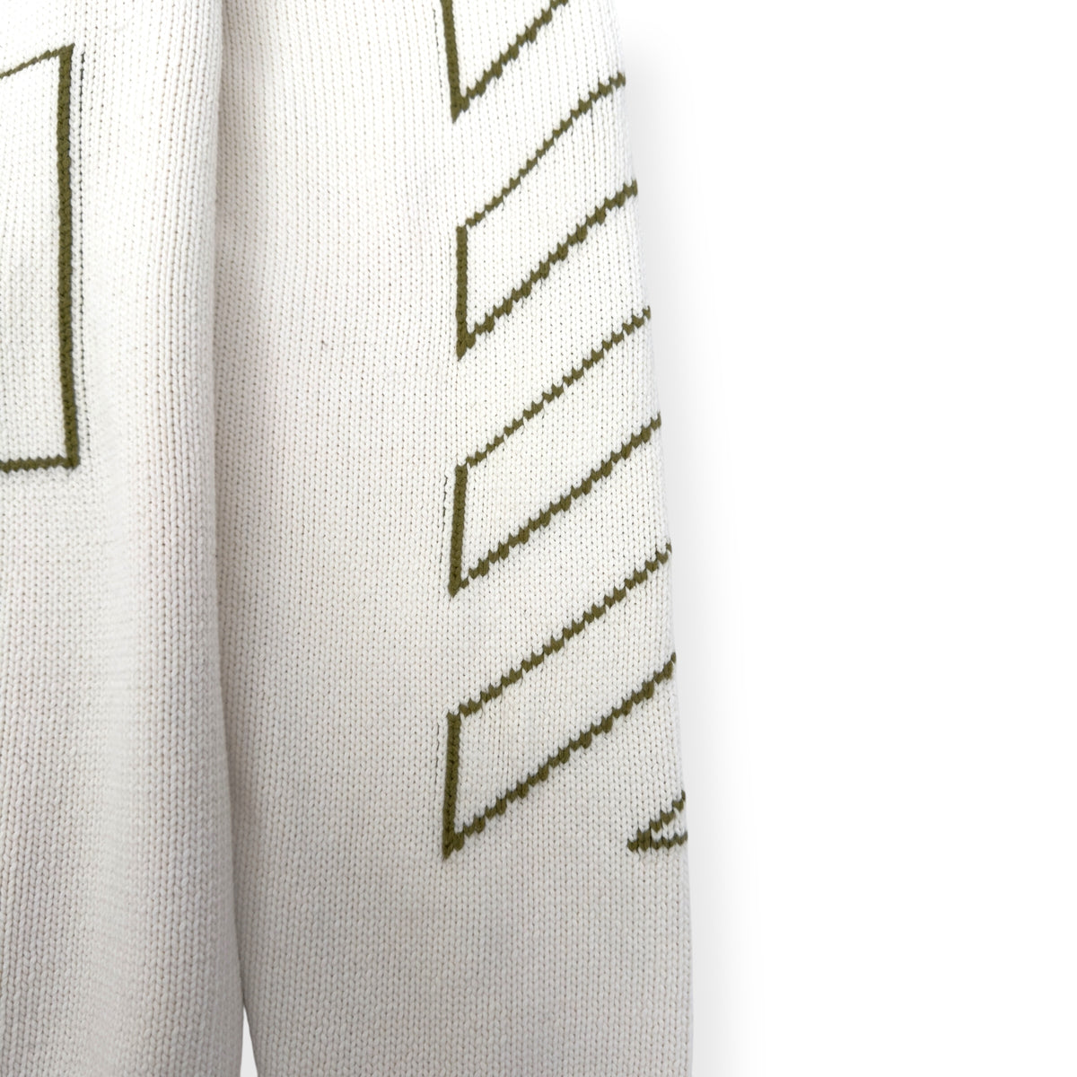 OFF-WHITE ARROW DIAG OUTLINE KNITTED SWEATER TOFU / GREEN XL
