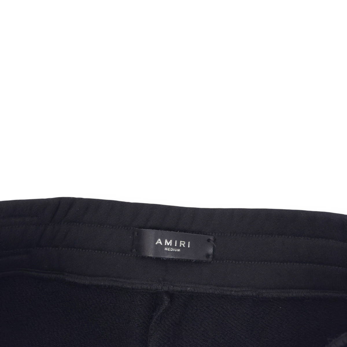 AMIRI LOGO SWEAT SHORTS BLACK / WHITE M