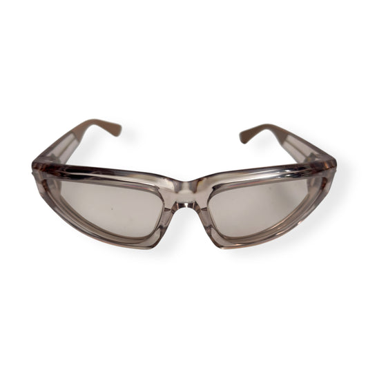 BOTTEGA VENETA ROKA ACETATE SUNGLASSES TRANSPARENT / ROSE