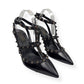 VALENTINO GARAVANI ROCKSTUD PATENT LEATHER HEELS NOIR 38 / UK5