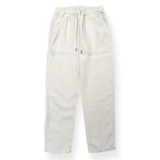 THOM SWEENEY LINEN DRAWSTRING TROUSERS WHITE M