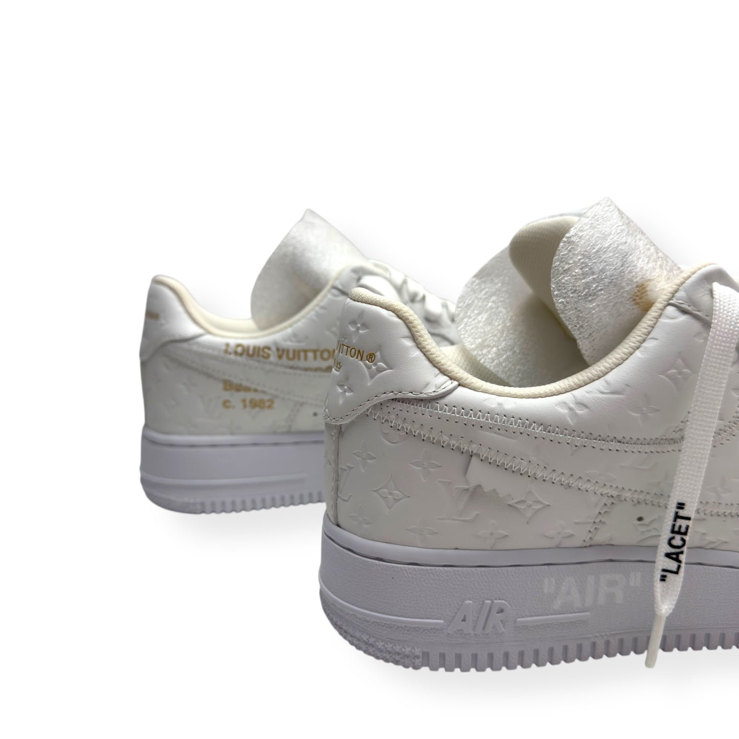 LOUIS VUITTON X NIKE AIR FORCE 1 SNEAKER WHITE UK7 / US8