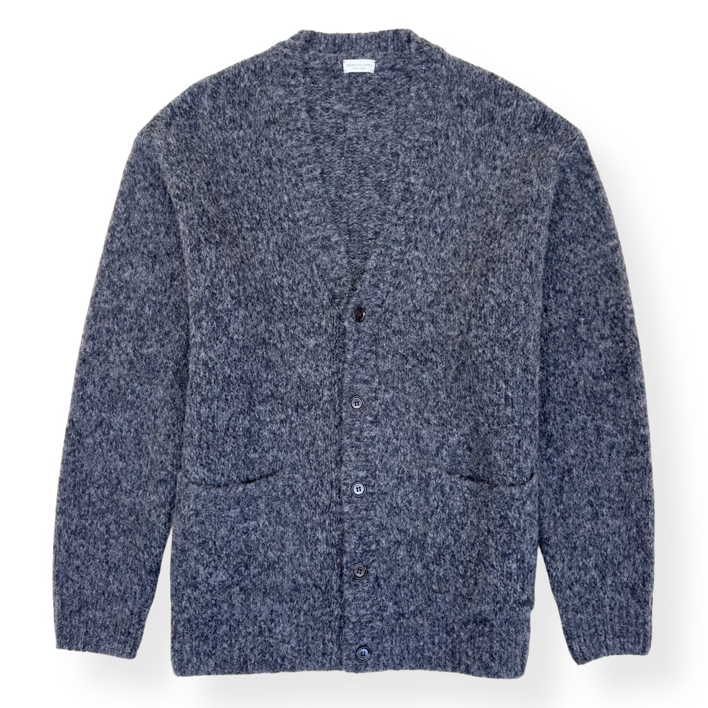 DRIES VAN NOTEN ALPACA / WOOL BLEND CARDIGAN GREY XL