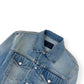 PRADA WASHED DENIM PLAQUE-LOGO DENIM JACKET LIGHT BLUE XL