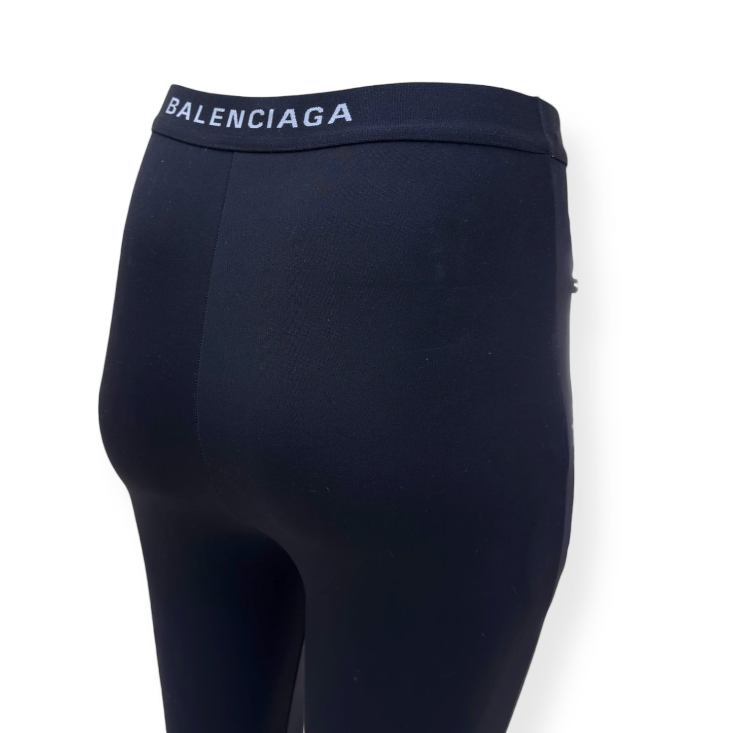 BALENCIAGA LOGO-PRINT STRETCH-JERSEY LEGGINGS BLACK 34 / XS